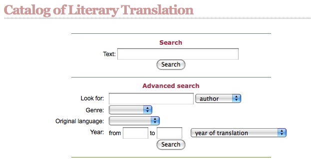 Catalog of Literary Translation, Now Available Online