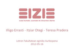 EIZIE Letren Fakultatean (EHU) izan zen